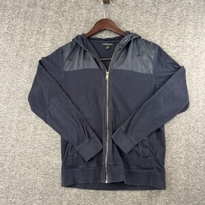 Banana Republic Hoodie Mens Small Black Full Zip Hooded Jacket Sweatshirt Cotton